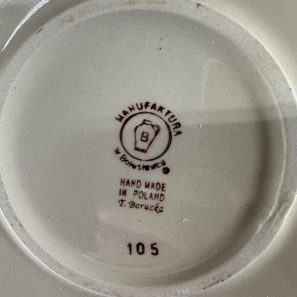 Polish Pottery Large Platter BOLESLAWCU Boleslawiec Poland 13in Ruffled Blue - Picture 6 of 9